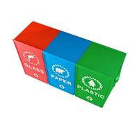 Reusable Trash Bag - Woven Recycling Storage Basket Heavy Duty, 3 Pieces Waterproof Waste Sack With Carry Handle, Large Capacity Garbage Organizer Bin Alternative, Home Kitchen Office Lawn Indoor