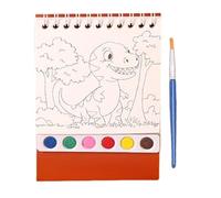 Reusable Watercolor Workbook - Paint Set Workbook, Drawing Sketchbook With Paint Brush, Beginner-Friendly Painting Sketchbook, Educational Preschool Learning Activities For Kids Children Toddler