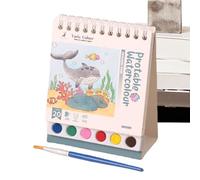 Reusable Watercolor Workbook - Paint Set Workbook, Drawing Sketchbook With Paint Brush, Beginner-Friendly Painting Sketchbook, Educational Preschool Learning Activities For Kids Children Toddler
