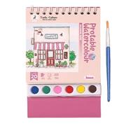 Reusable Watercolor Workbook - Paint Set Workbook, Drawing Sketchbook With Paint Brush, Beginner-Friendly Painting Sketchbook, Educational Preschool Learning Activities For Kids Children Toddler