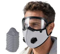 Reusable Woodworking Dust Face Cover With Goggles & 10 Carbon Filters