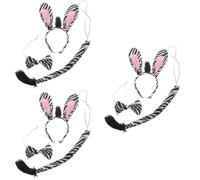 Reusable Zebra Costume Accessories Headband Bow Tie and Tail for Events