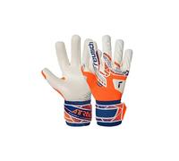 Reusch Attrakt Gold X NC Guanti da portiere traspiranti da uomo e da donna, guanti da calcio per adulti, adatti a tutte le condizioni atmosferiche e superfici del campo di gioco, arancione-blu, 10