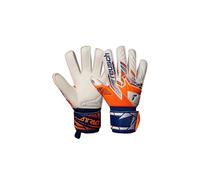 Reusch Attrakt Silver Junior Guanti da portiere antiscivolo per bambini e giovani, guanti da calcio adatti a tutte le condizioni climatiche e superfici di campo da gioco, arancione-blu
