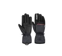 Reusch Guanti da sci da uomo Snow King garantiti, antivento e extra traspiranti, in softshell, 9,5, nero/grigio/rosso
