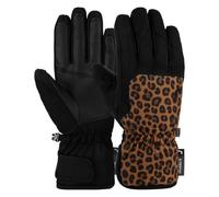 Reusch Keira R-TEX® XT Guanti da Sci Donna, impermeabili, antivento e traspiranti, per mani calde e asciutte (Black/Brown Leopard, 7.5)