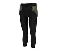 Reusch Pantaloni da Portiere Imbottiti Eco Short 3/4 con Imbottitura Cucita Calcio, Nero/Verde Oliva, L Uomo