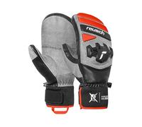 Reusch Worldcup Warrior Team Mitten - Guanti da corsa unisex con isolamento TecFill, ThermoHoods, imbottitura alla caviglia e alle dita, pelle di capra, antivento, traspiranti, per sci