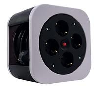 REV 0010012800 prolunghe e multiple Interno 10 m 4 presa(e) AC Nero, Grigio
