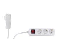 REV 0012326114 Multipresa con interruttore 3 scomparti Bianco Schuko 1 pz.