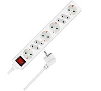 REV 00124815 - Ciabatta multipla, 8 prese, 5 m, 3500 W, colore: Bianco