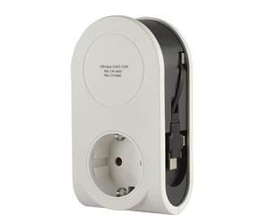 REV 0020840103 Flex, caricatore USB 3 in 1 con connettore Lightning, Micro, USB e USB-C, bianco
