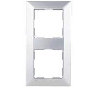 REV 0236840704 2 Prese con Telaio, Interruttore della Luce, ECC, Argento, 2-fach