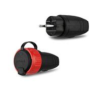 REV 0502002555 Set Spina e accoppiamento in Gomma IP44, bloccabile, Nero