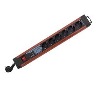 REV 14663613 00 Multipresa con interruttore 6 scomparti Nero, Rosso Schuko 1 pz
