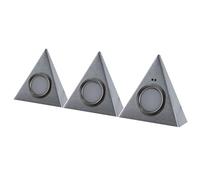 REV 3405531850 Senso Triangle - Set di luci da incasso a LED, 7,5 W, 540 lm, con sensore, colore: Argento