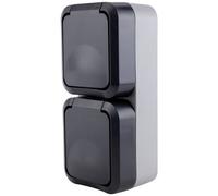 REV 4080400 Completo Presa doppia AquaStorm Grigio chiaro, Nero 000 1 pz.