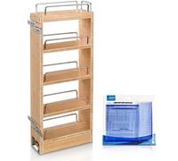 Rev-A-Shelf Organizer estraibile 448-WC-8C, armadio multiuso da cucina con base in legno da 20 cm, con 3 ripiani regolabili per riporre e organizzare, kit di installazione Wholesalehome incluso