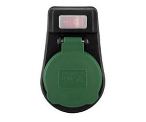 REV adatt. con Interruttore IP44 nero-verde Cavo adattatore