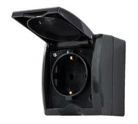 REV AquaForm, presa per ambienti umidi, IP44, monopolo, a parete, antracite