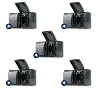 REV AquaForm - Set risparmio di 5 prese A/W, IP44, a due poli, a parete, colore: antracite