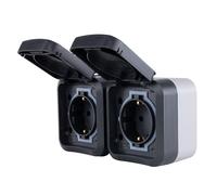 REV - AquaStorm, presa per ambienti umidi, 2 posizioni, IP55, bipolare, orizzontale, 230 V, 16 A, antracite