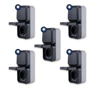 REV AquaStorm - Set risparmio di 5 prese con interruttore della luce, per ambienti umidi, a parete, IP55, verticale, 230 V, 16 A, antracite