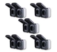 REV AquaStorm - Set risparmio di 5 prese doppie, per ambienti umidi, IP55, a due poli, da parete, orizzontale, 230 V, 16 A, antracite