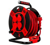 REV Avvolgicavo EX, 25 m, H07RN, IP44, 3000 W, cavo di prolunga, esterno, 4 prese con contatto di protezione, rosso