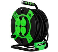 REV Avvolgicavo EX, 40 m, H05RR, IP44, 3000 W, cavo di prolunga, per esterni, 4 prese con contatto di protezione, verde