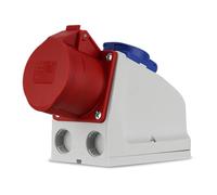REV CEE - Presa da parete, 400 VAC e 230 VAC 16 A, 5 poli, 3P + N + PE, IP44, multicolore