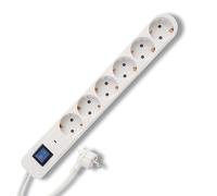 REV Ciabatta elettrica Ice - Multipresa 6 prese con interruttore & US, 1,4 m, bianco