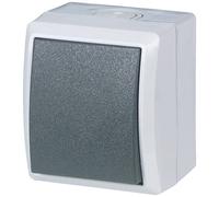 REV Ritter 0511581777 - Interruttore/deviatore IP44, AP, colore: Grigio