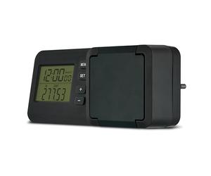 REV Contatore elettrico: misura il consumo energetico, misuratore dei costi energetici, adatto per centrali elettriche da balcone, IP44, verde antracite