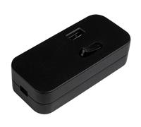 REV Interruttore intermedio con USB, interruttore a bilanciere a 1 polo, interruttore a cavo, interruttore di alimentazione, 1 polo, 2,5 A, 230 V~, nero
