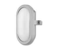 REV Lampada a LED ovale per ambienti umidi, 5,5 W, 450 lm, IP44), utilizzabile come lampada da soffitto o da parete, per ambienti umidi, colore grigio