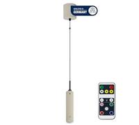 REV Lampada a sospensione a batteria, 130 lm, dimmerabile, 3 colori, timer 1-4H, regolabile in altezza (37-163 cm), lampada a sospensione con telecomando, ideale come lampada da comodino senza