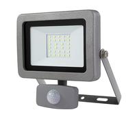 REV Lampada da parete con sensore di movimento FLARE IP44, lampada LED da 10 W, 900 lumen, 6500 K, angolo di rilevamento da 120° a 9 m, argento