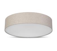 REV Lampada da soffitto - Lampada da soffitto LED rotonda 50 cm con paralume in tessuto in stile vintage - ideale per camera da letto e soggiorno, tortora