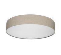 REV Lampada da soffitto - Lampada da soffitto per soggiorno, camera da letto e cucina, rotonda, 60 cm, con paralume in tessuto in stile vintage, color tortora