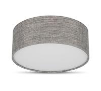 REV Lampada da soffitto - Lampada da soffitto rotonda 30 cm con paralume in tessuto in stile vintage - ideale per camera da letto e soggiorno, marrone-argento