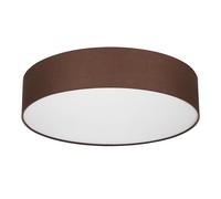 REV Lampada da soffitto - Lampada da soffitto rotonda 50 cm con paralume in tessuto in stile vintage - ideale per camera da letto e soggiorno, marrone