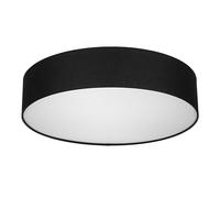 REV Lampada da soffitto - Lampada da soffitto rotonda, 50 cm, con paralume in tessuto in stile vintage - ideale per camera da letto e soggiorno, nera