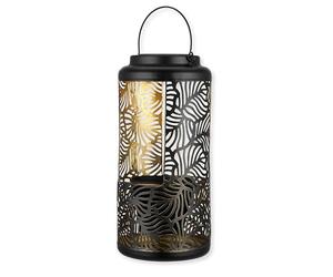 REV Lampada solare da giardino, 38 cm, con ciotola decorativa e staffa da appendere, bella decorazione da giardino, in metallo, IP44, colore: nero