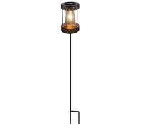 REV Lampade solari per esterni - Luci solari in stile retrò, set da 2 pezzi, perfetta decorazione da giardino per esterni, IP44, multicolore