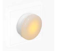 REV Luce notturna, luce fissa a risparmio energetico, lampada notturna a LED, 230 V, 50 Hz, 0,2 W, lampada a presa, colore giallo, alloggiamento bianco