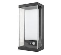 REV LUMUS 150 - Lampada solare da giardino, lampada da esterno con sensore di movimento, lampada da parete da esterno, 150 lm, 3000 K, 2 W, IP65, colore nero