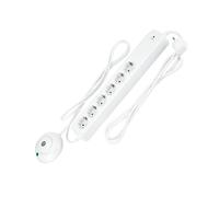 Rev Multiple Socket Outlet 6 Fold 1.5 M With Foot Switch Power Strip Bianco