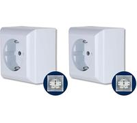 REV PlanoLuxe - Presa Schuko a parete, 1 presa, colore: Bianco (Confezione da 2)