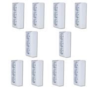 REV PlanoLuxe - Set di 10 prese a parete con cornice e inserto, 3 prese, colore: Bianco